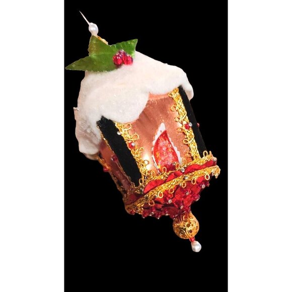 Diorama Kitsch Christmas Ornament Pushpin Handmade Mid Century Unique•Orn2 - Picture 1 of 7